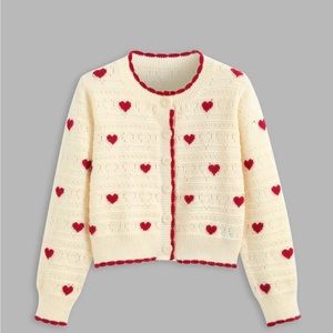 Heart cardigan valrntines day NEW